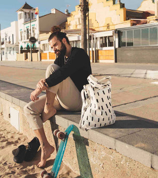 Original Black Brush – Bag Backpack Tote Gift Pattern White