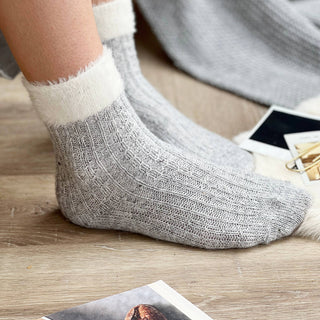 Christmas Fluffy Cuff socks: Red