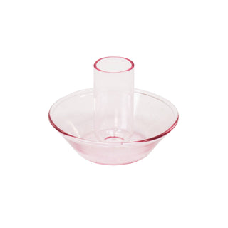 Candle holder - Glass -  Pink - 9,5x9,5x7cm: Pink