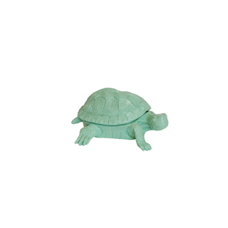 Ornament - Turtle Box - Polyresin - Mintgreen - 15.5x13.5x7.5cm
