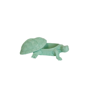 Ornament - Turtle Box - Polyresin - Mintgreen - 15.5x13.5x7.5cm