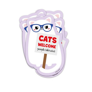 Sticker Cats Welcome People Tolerate