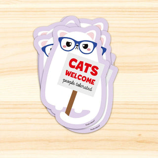Sticker Cats Welcome People Tolerate