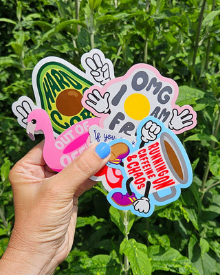 Sticker Running on Caffeine and Chaos coffee