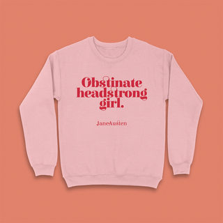 Obstinate Headstrong Girl Bookish Sweatshirt: Rose Gold on Dark Blue / 2XL
