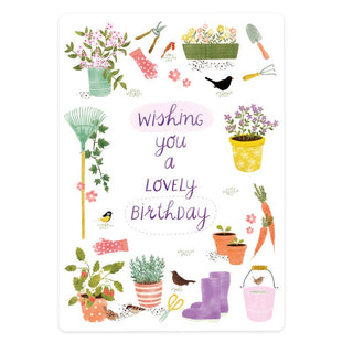 Card gardening 'wishing you a lovely birthday'