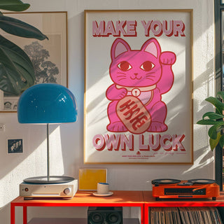 Studio Inktvis Lucky Cat Poster with frame