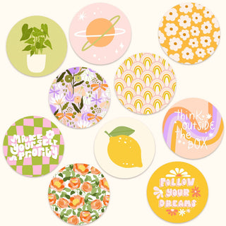 Set of 10 round stickers muchable