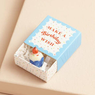 Tiny Matchbox Ceramic Token: Birthday Cake