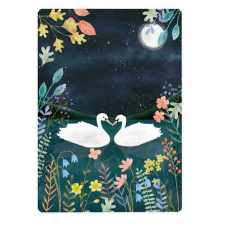 The Lemonbird card two swans happy together