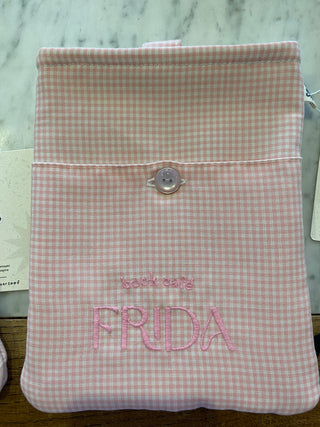 Booksleeve Zeg maar Soof - large, pink chequered
