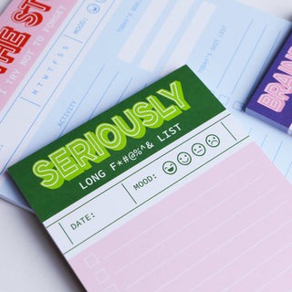 Green pink funny Seriously long funking to do list notepad