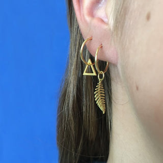 Birchleaf golden earrings hoops