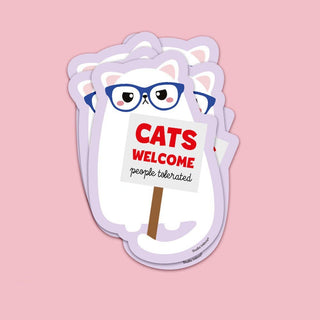 Sticker Cats Welcome People Tolerate