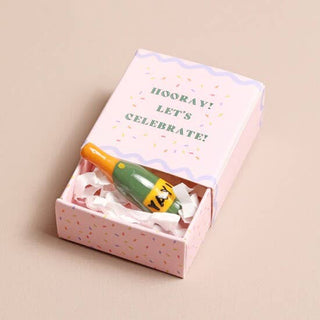 Tiny Matchbox Ceramic Token: Champagne